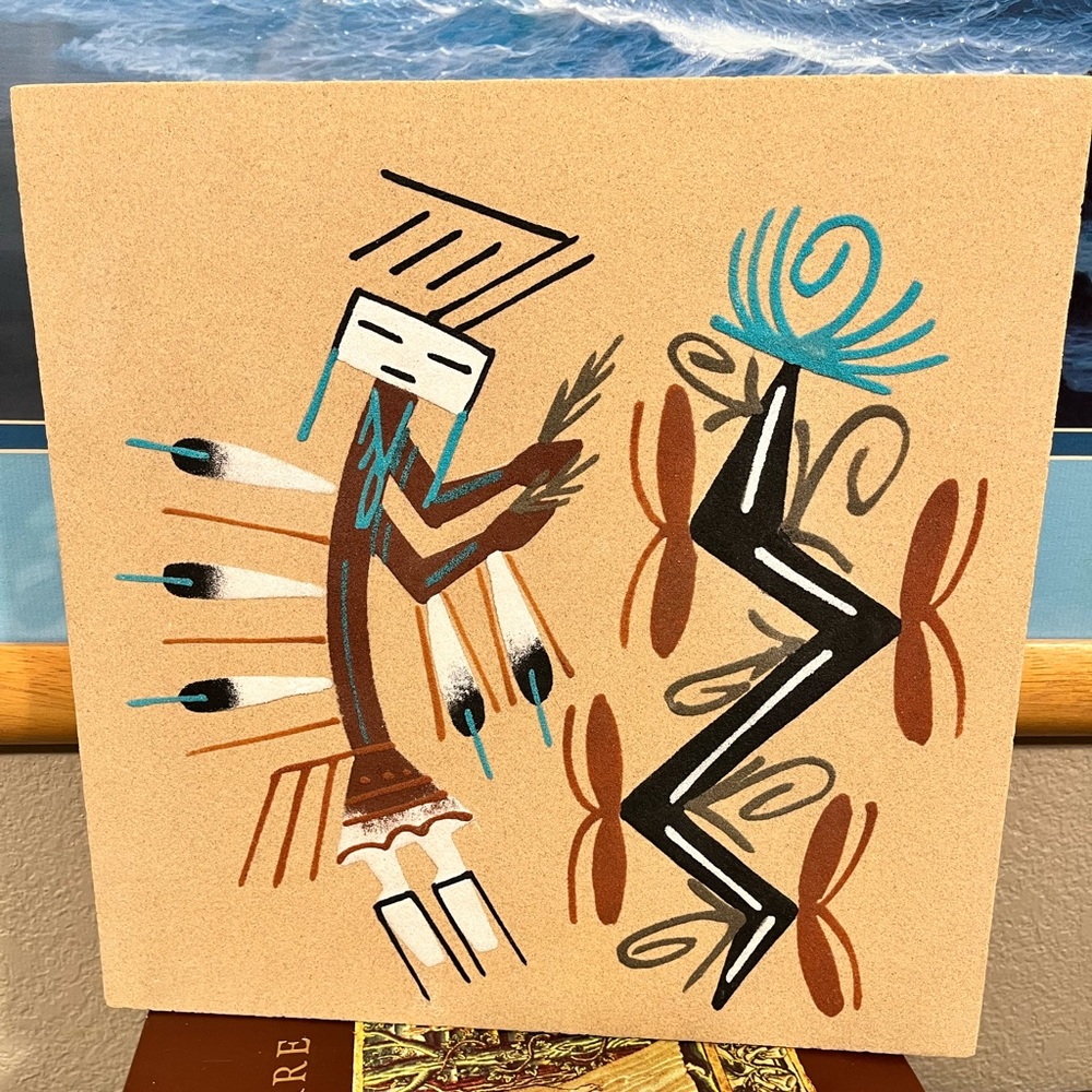 ARTIST SIGNED NAVAJO SAND-PAINTING: CORN PEOPLE